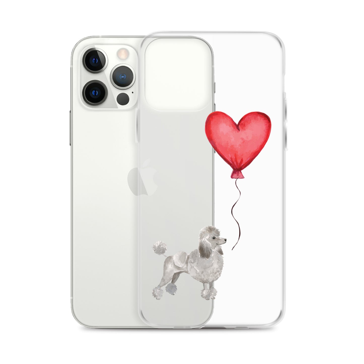Dog with Balloon Grey Poodle Clear Case for iPhone®