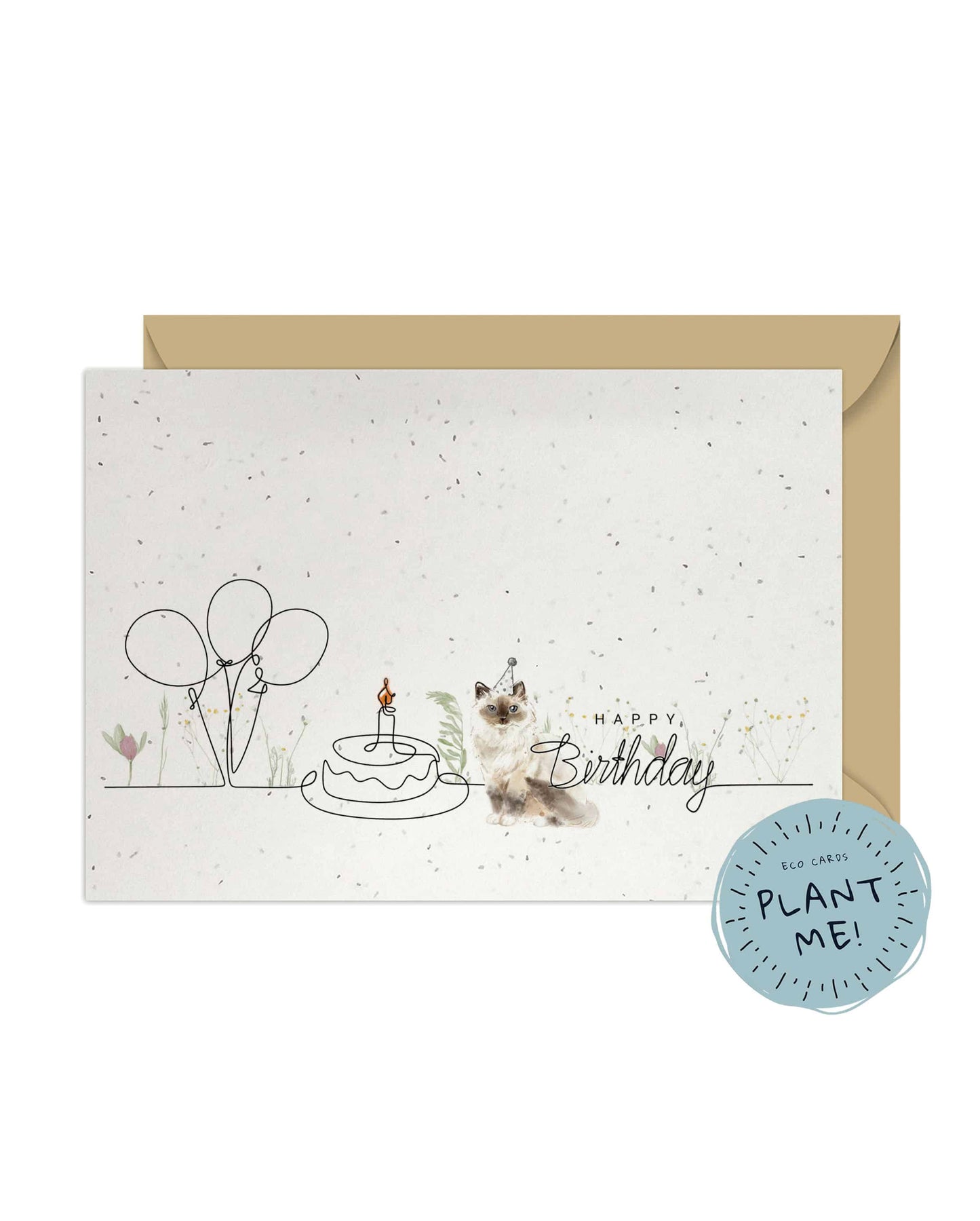 Birman Birthday Cat Card