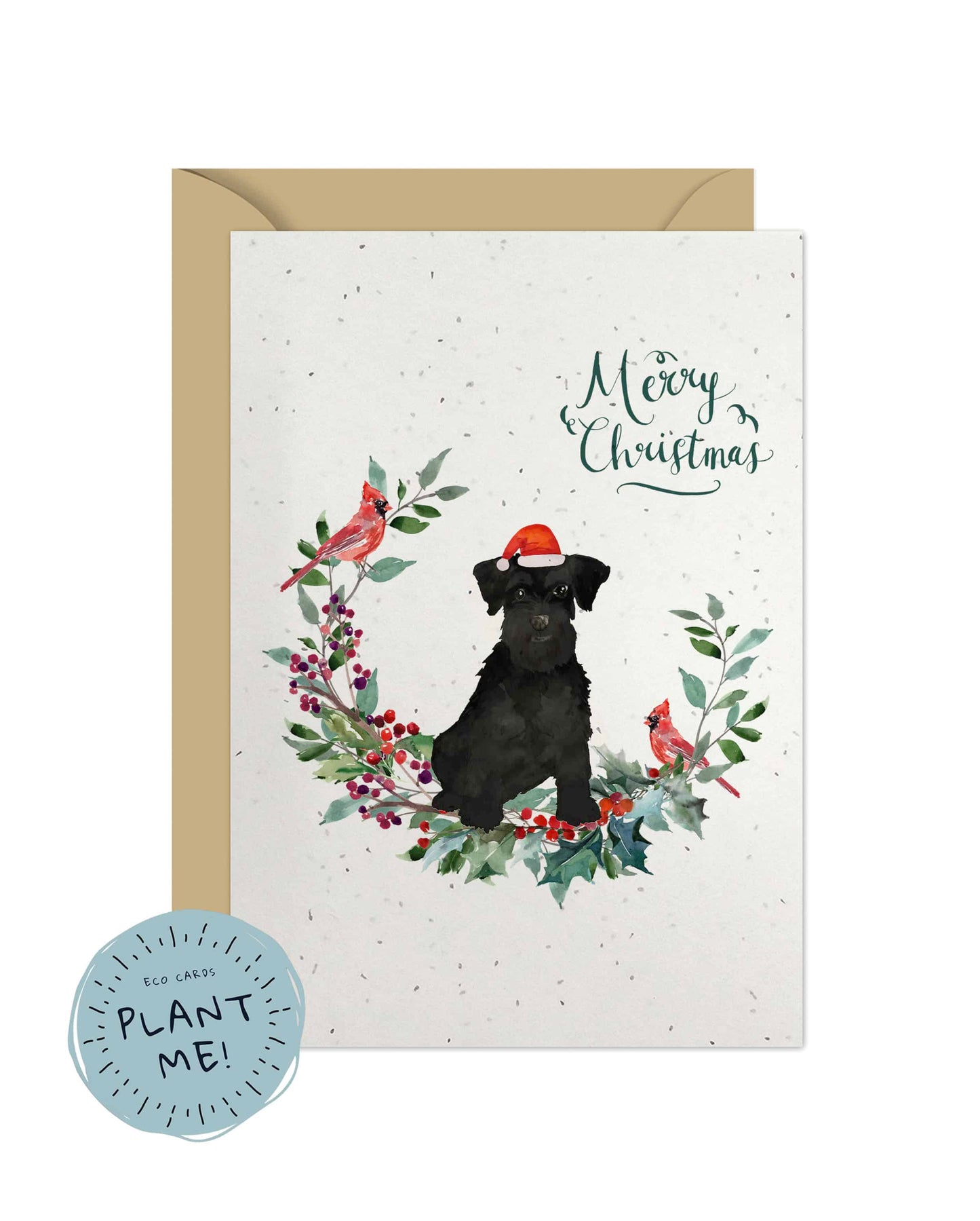 Miniature Schnauzer Black Dog Christmas Card