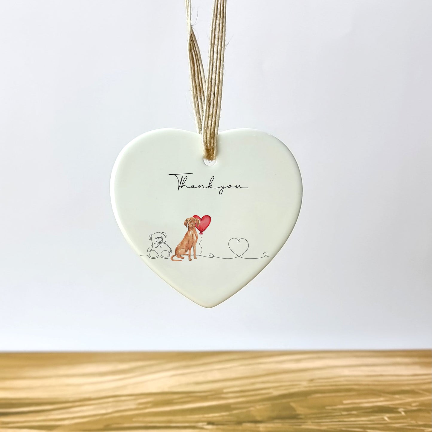 Customisable Heart Ornament Thank You Dog Ornament - 88 Breeds