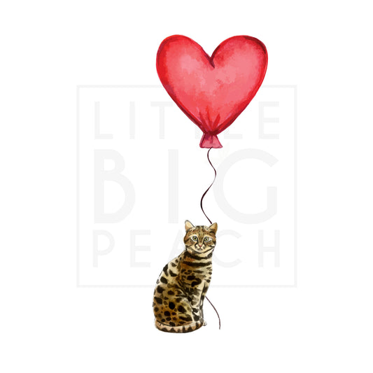 Cat with Balloon Bengal Clear Case for iPhone®