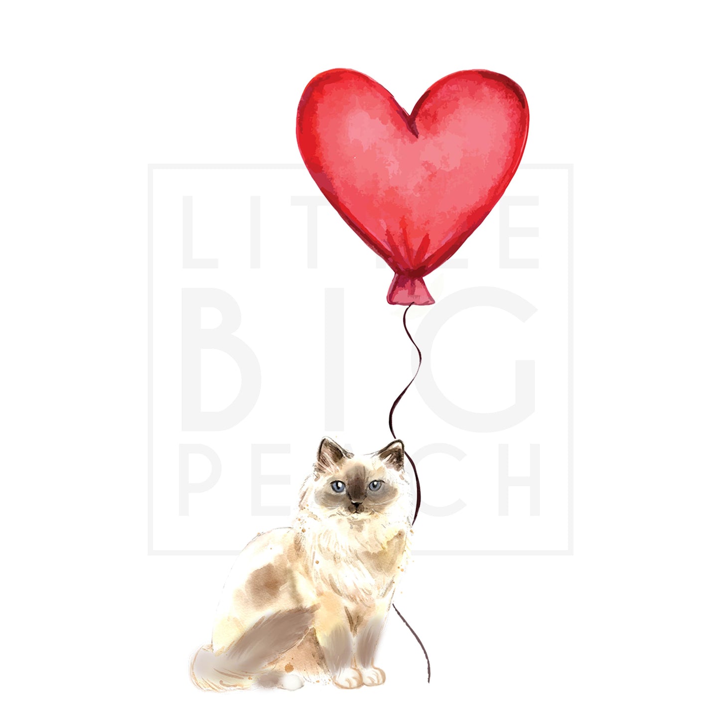 Cat with Balloon Blonde Birman Clear Case for iPhone®