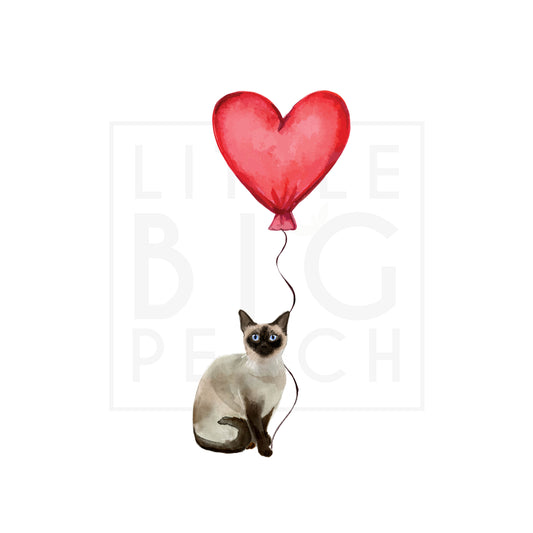 Cat with Balloon Siamese Clear Case for iPhone®