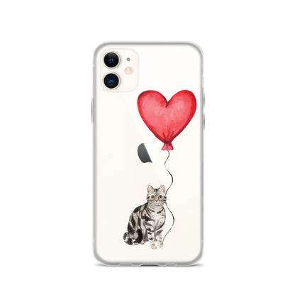 Cat with Balloon Silver Tabby Case for iPhone®