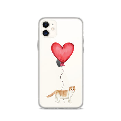 Cat with Balloon Scottish Fold Clear Case for iPhone®