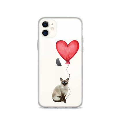 Cat with Balloon Siamese Clear Case for iPhone®