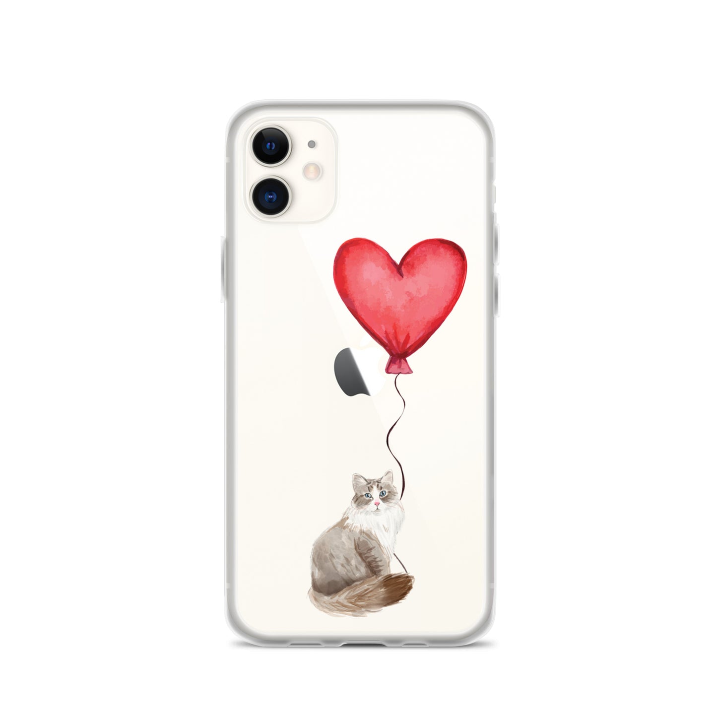 Cat with Balloon Siberian Clear Case for iPhone®