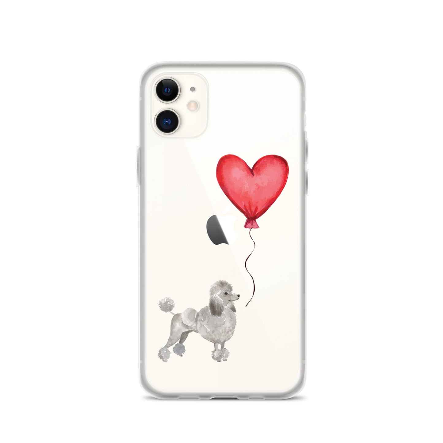 Dog with Balloon Grey Poodle Clear Case for iPhone®