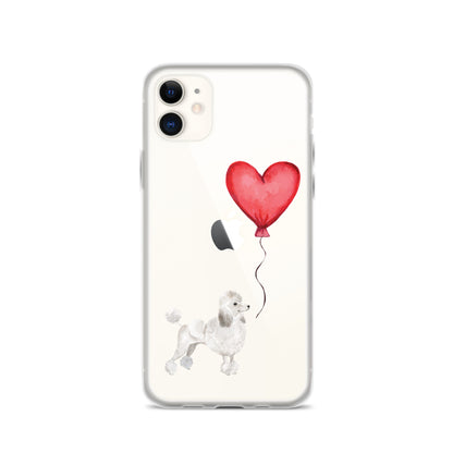 Dog with Balloon White Poodle Clear Case for iPhone®