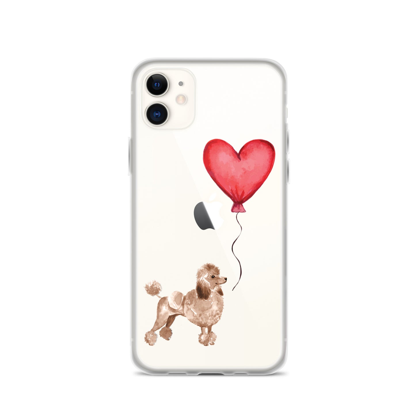 Dog with Balloon Brown Poodle Clear Case for iPhone®