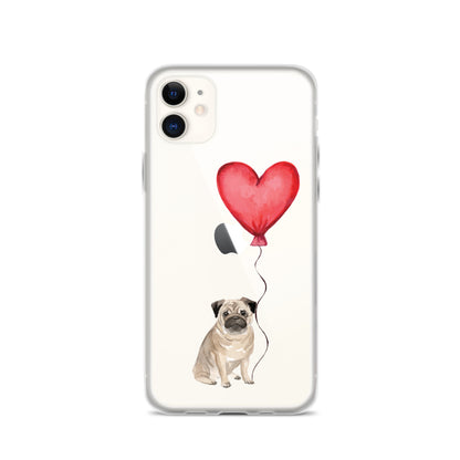 Dog with Balloon Pug Clear Case for iPhone®