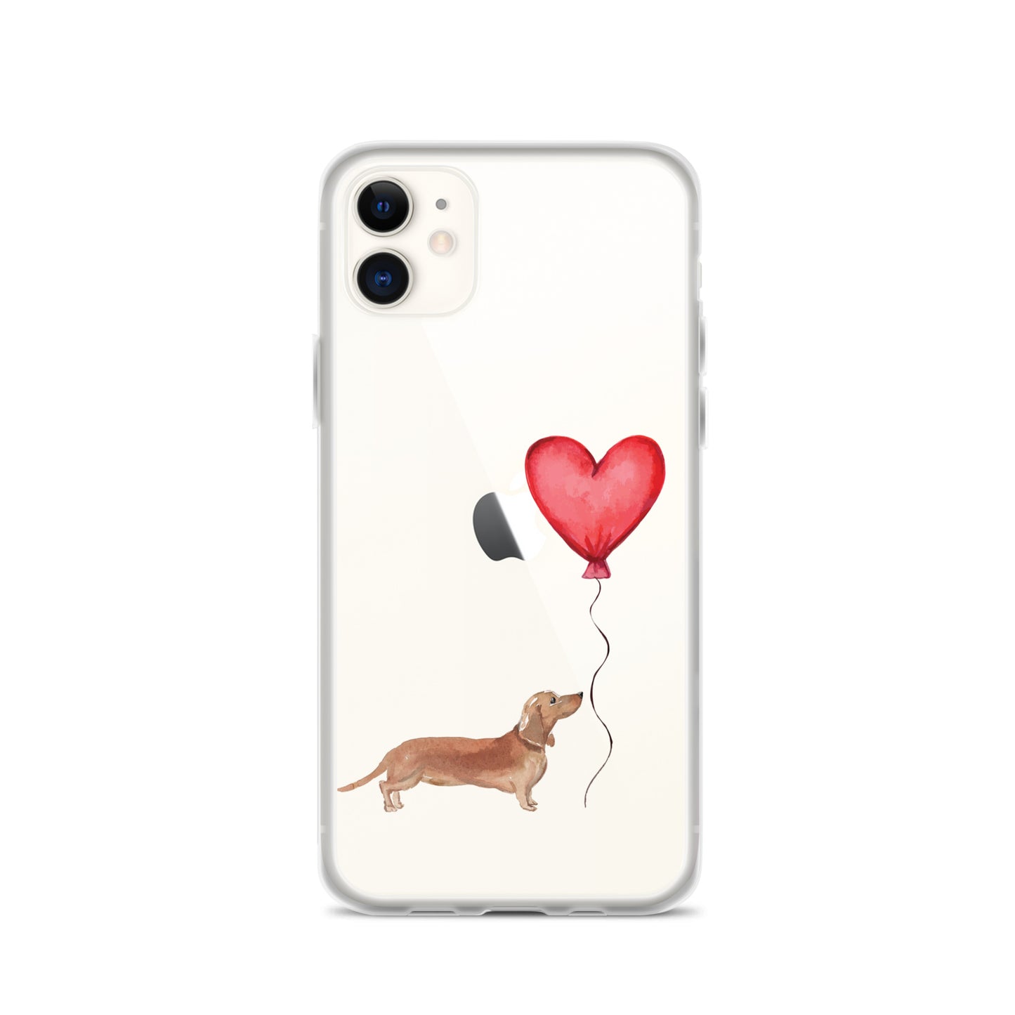 Dog with Balloon Tan Dachshund Clear Case for iPhone®