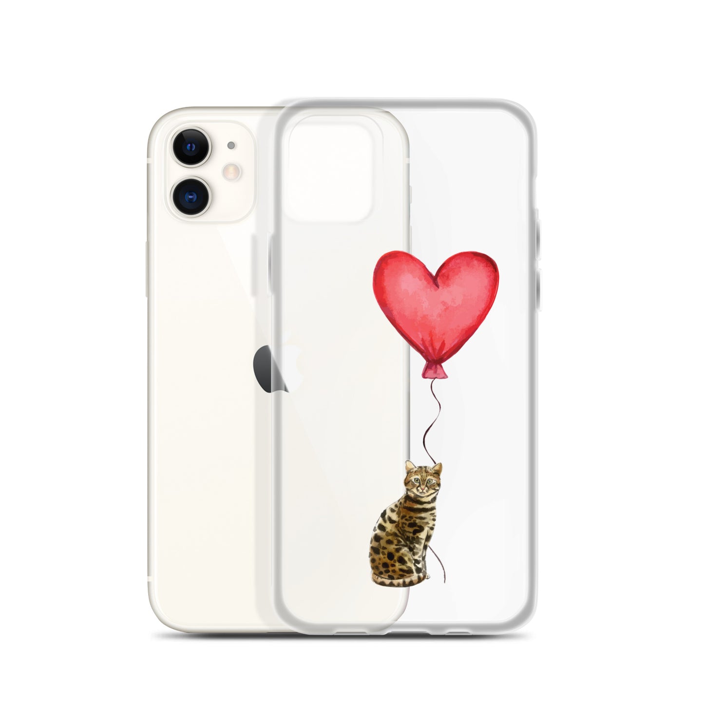 Cat with Balloon Bengal Clear Case for iPhone®