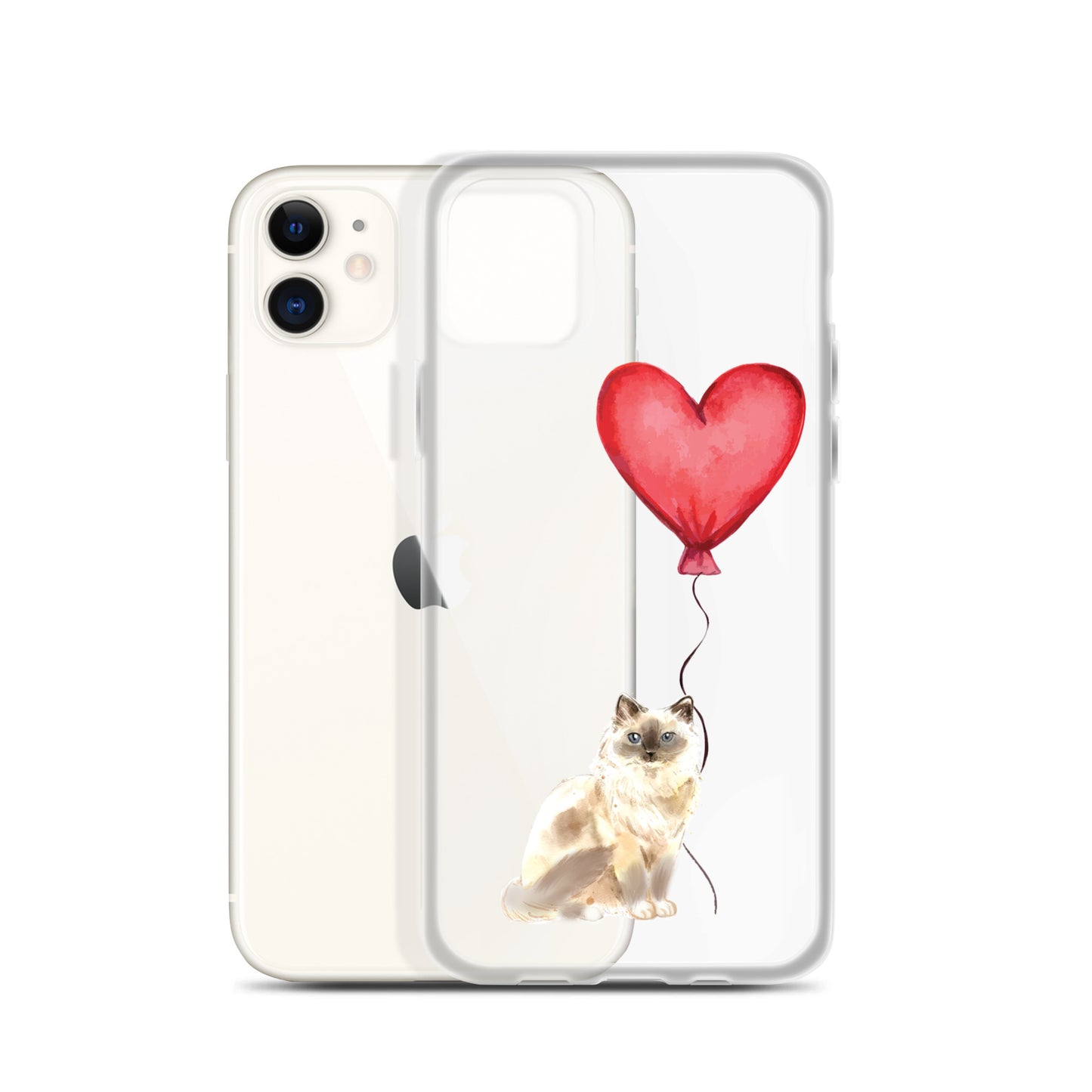 Cat with Balloon Blonde Birman Clear Case for iPhone®