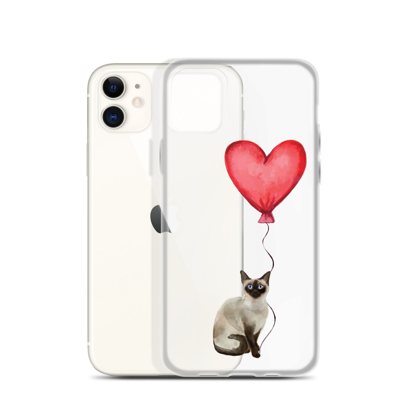 Cat with Balloon Siamese Clear Case for iPhone®