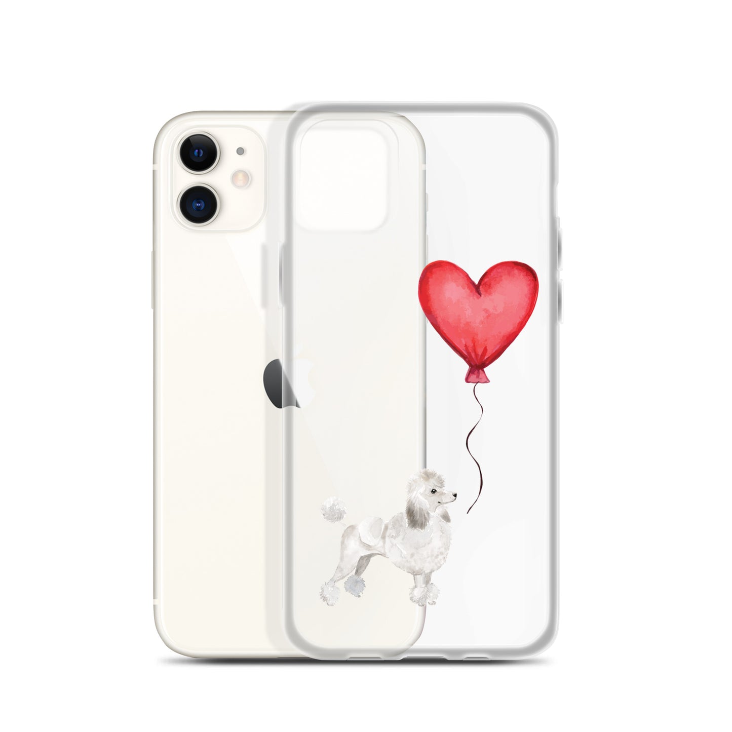 Dog with Balloon White Poodle Clear Case for iPhone®