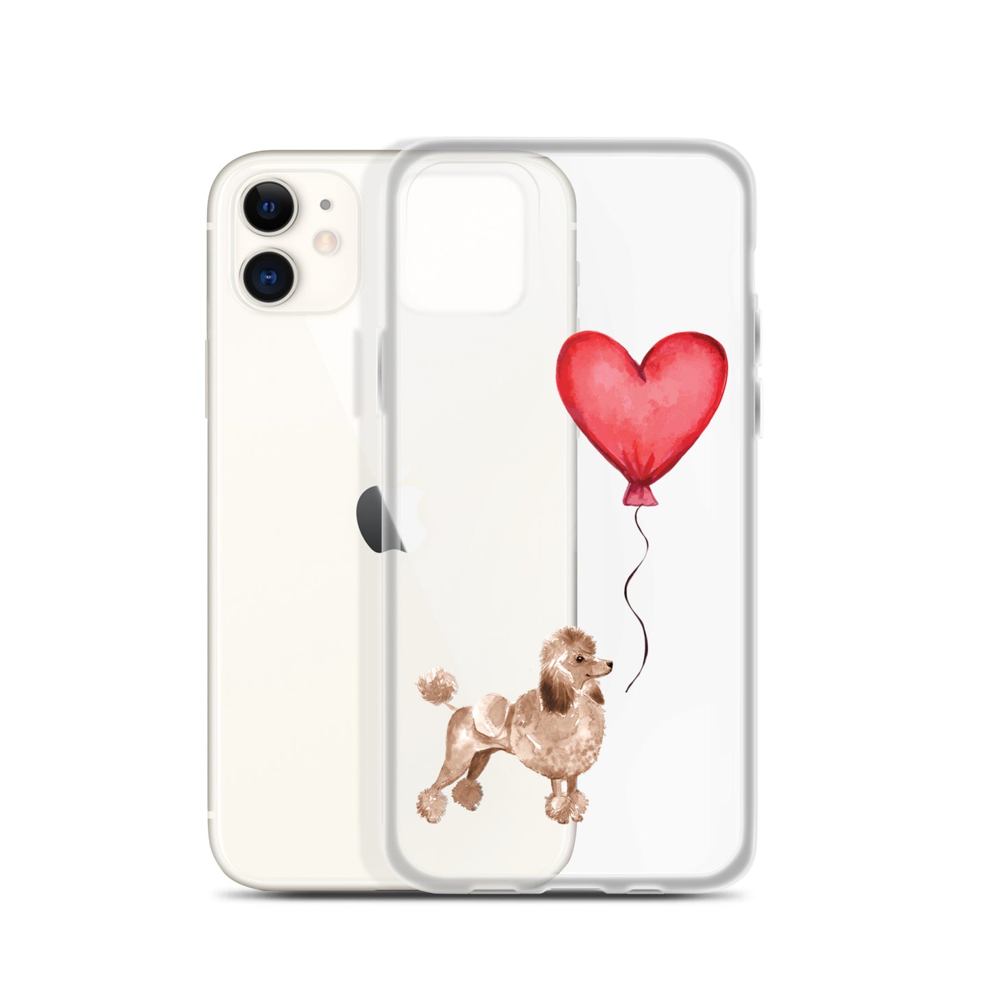 Dog with Balloon Brown Poodle Clear Case for iPhone®