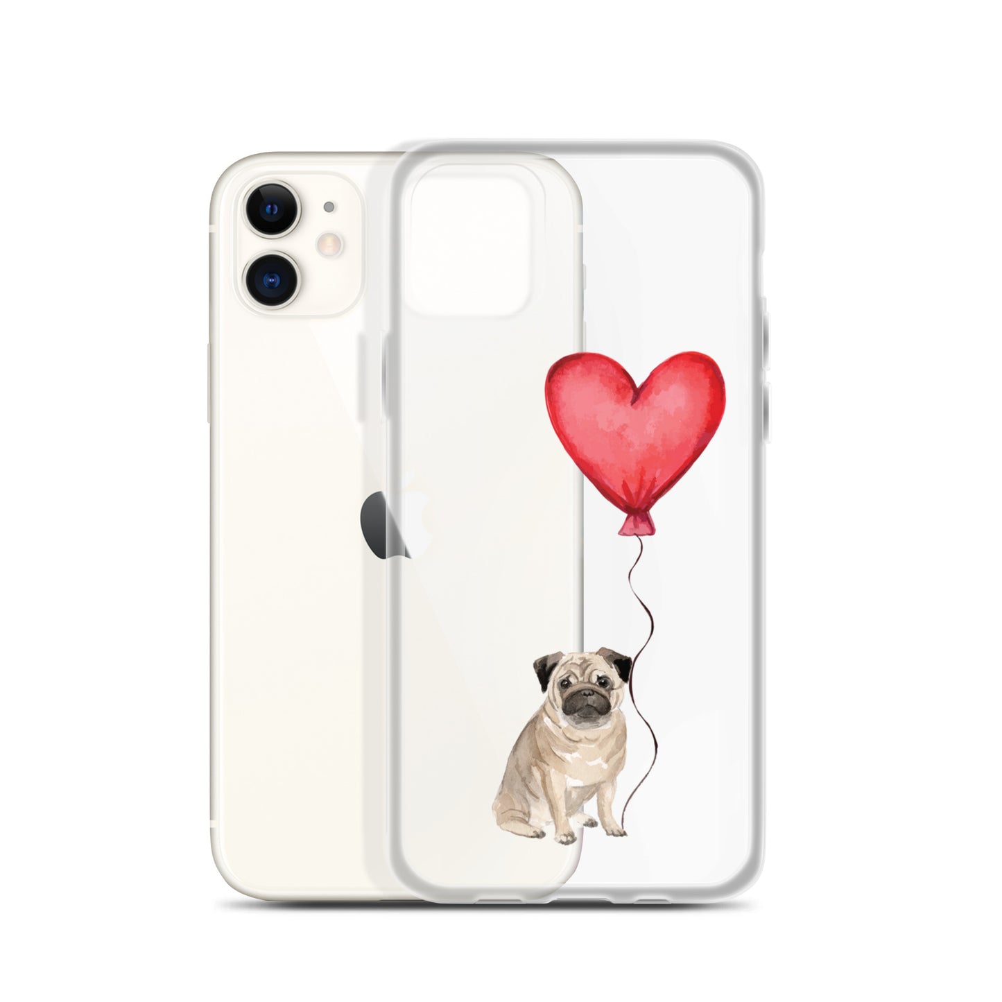 Dog with Balloon Pug Clear Case for iPhone®