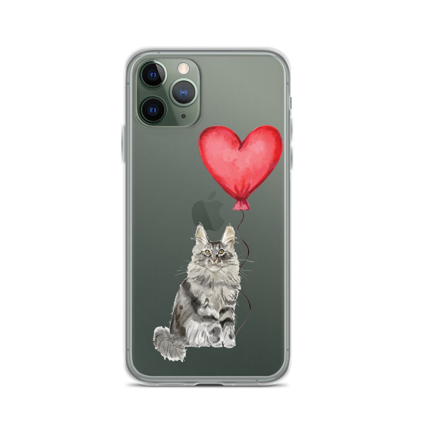 Cat with Balloon Maine Coon Clear Case for iPhone®