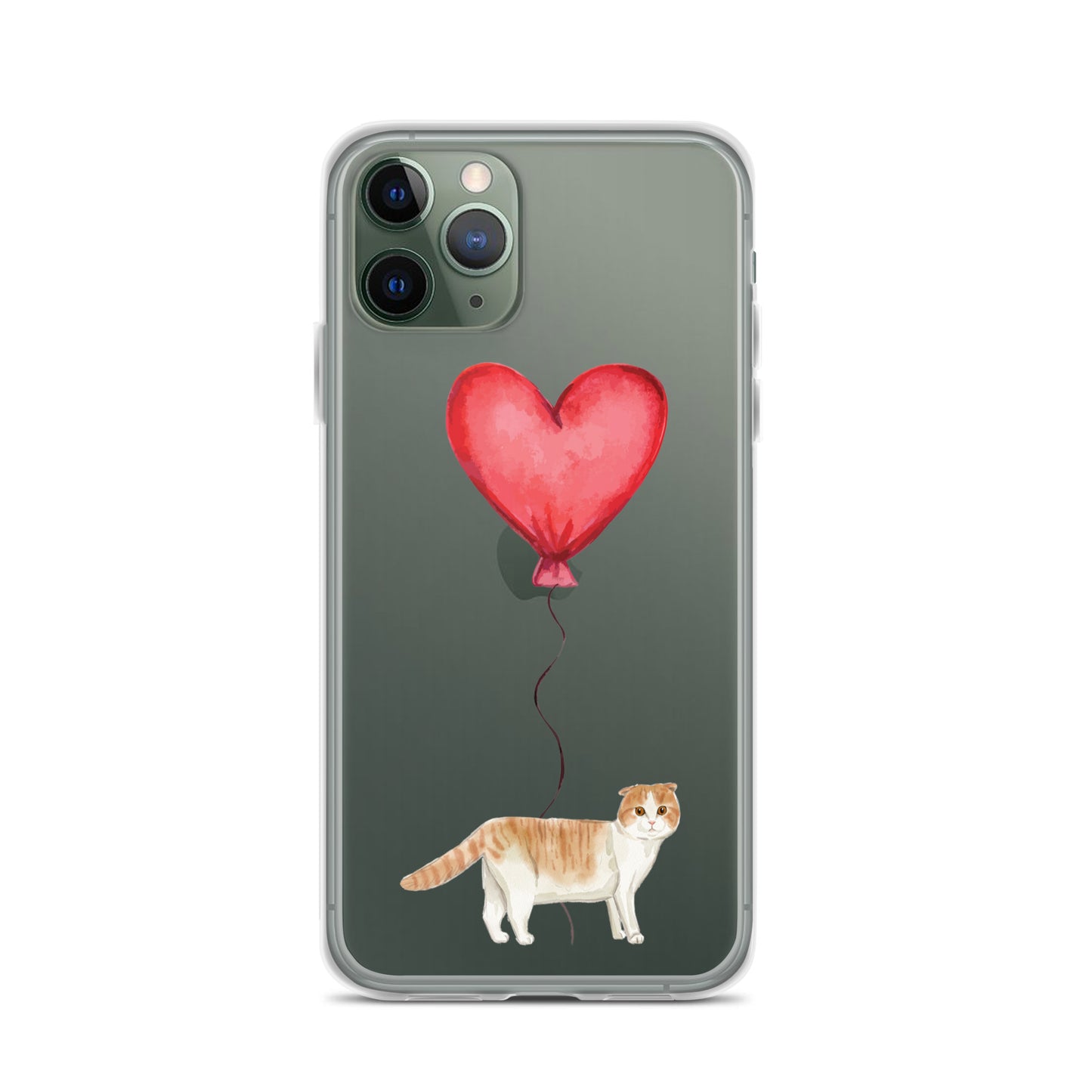 Cat with Balloon Scottish Fold Clear Case for iPhone®