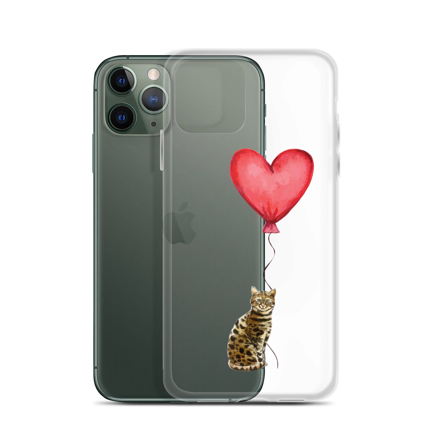 Cat with Balloon Bengal Clear Case for iPhone®