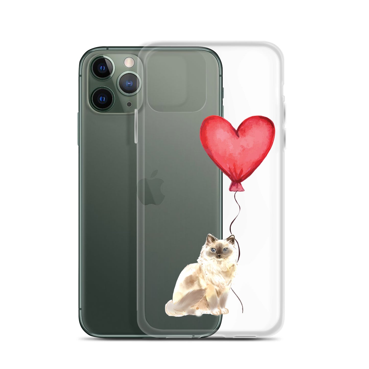 Cat with Balloon Blonde Birman Clear Case for iPhone®