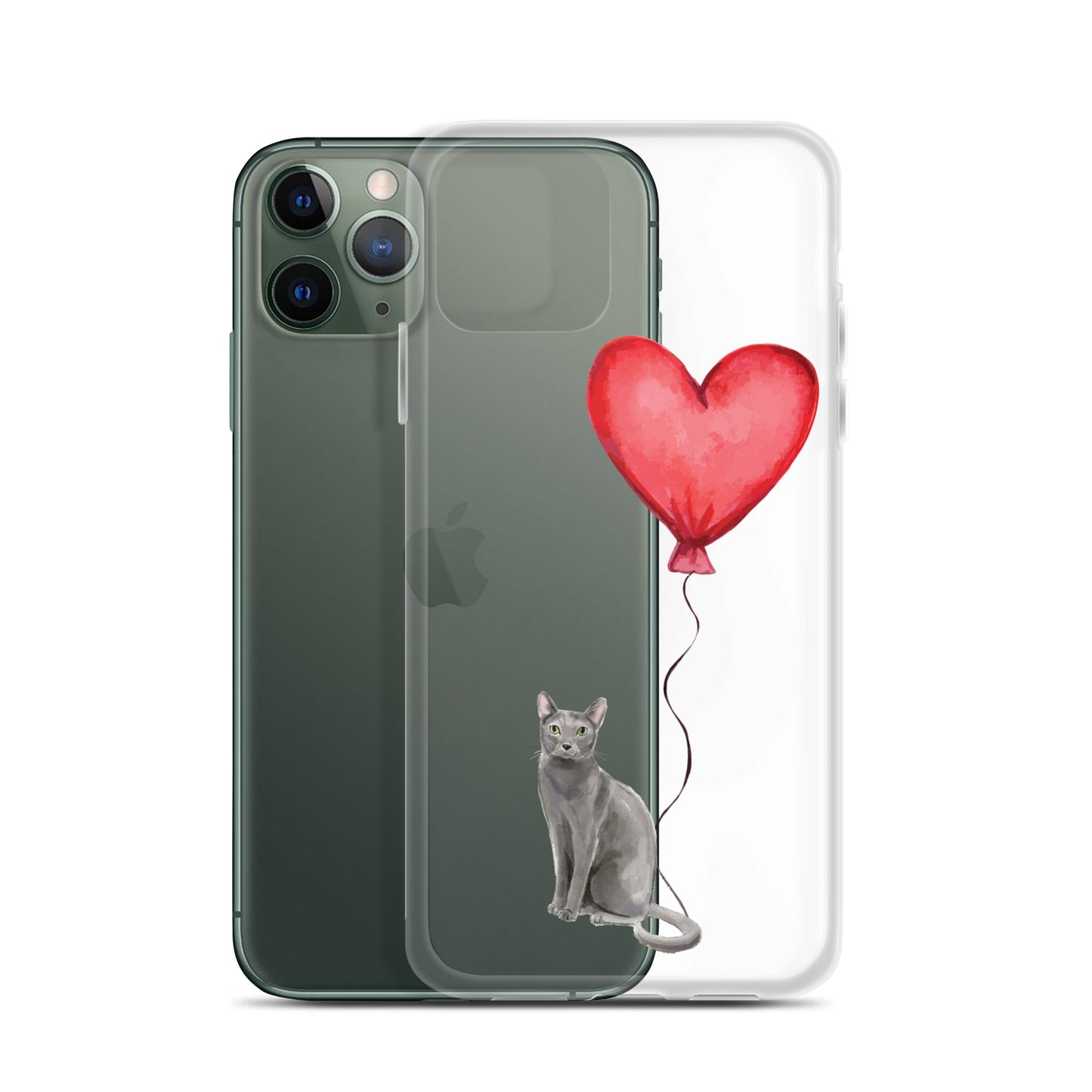 Cat with Balloon Blue Russian Clear Case for iPhone®