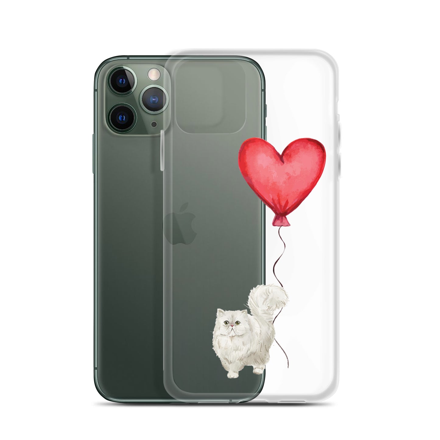 Cat with Balloon Persian Clear Case for iPhone®