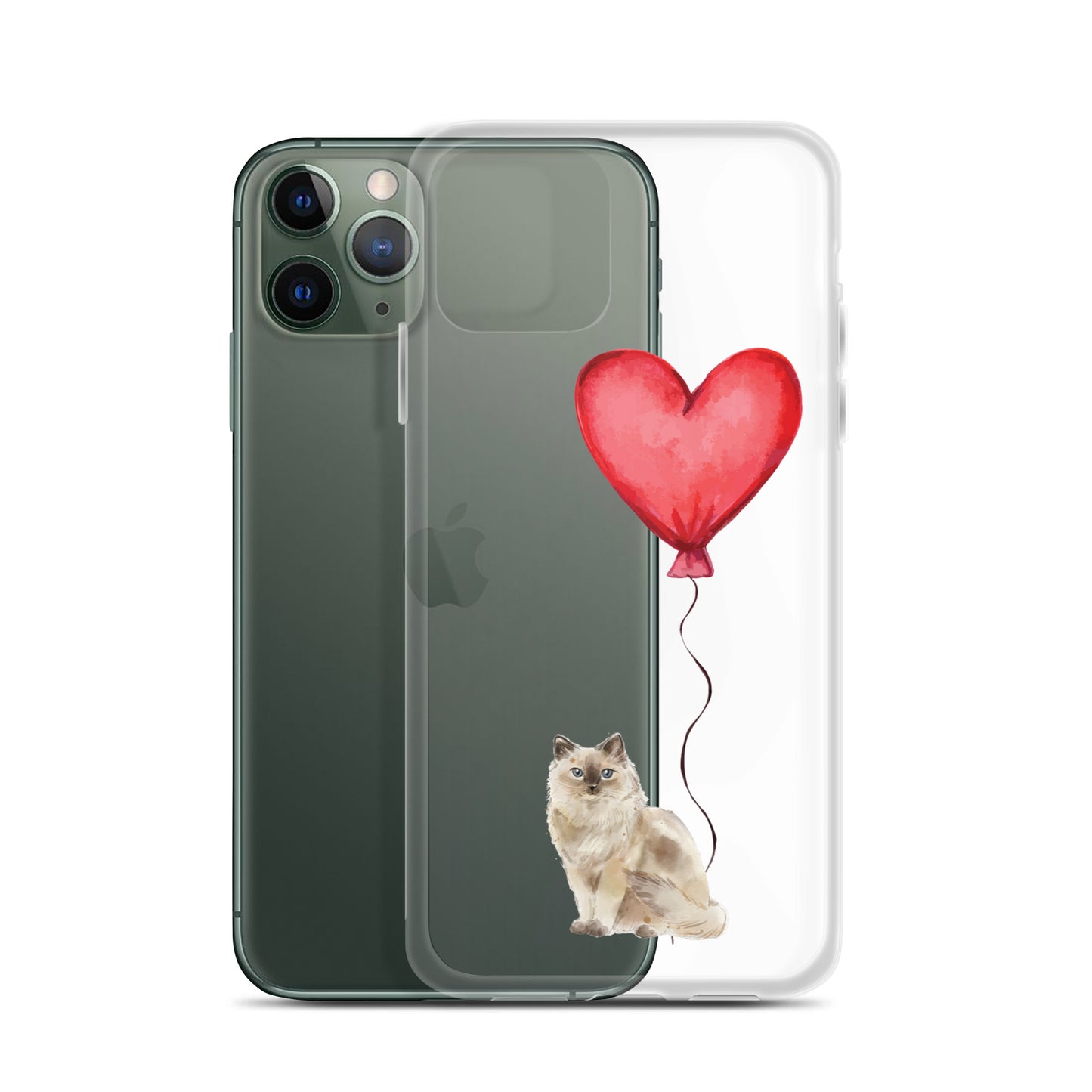 Cat with Balloons Ragdoll Clear Case for iPhone®