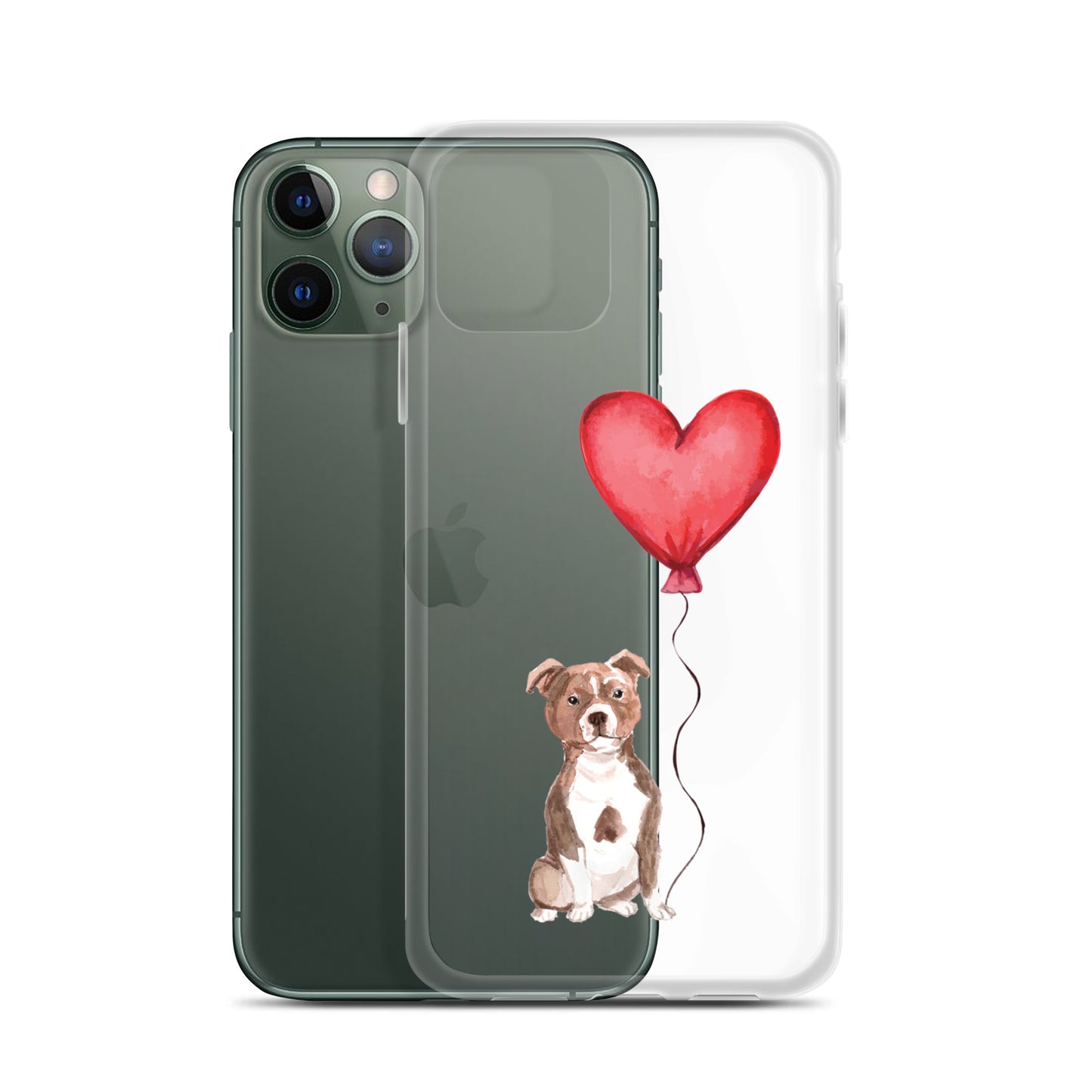 Dog with Balloon Staffie Bulldog Terrier Clear Case for iPhone®