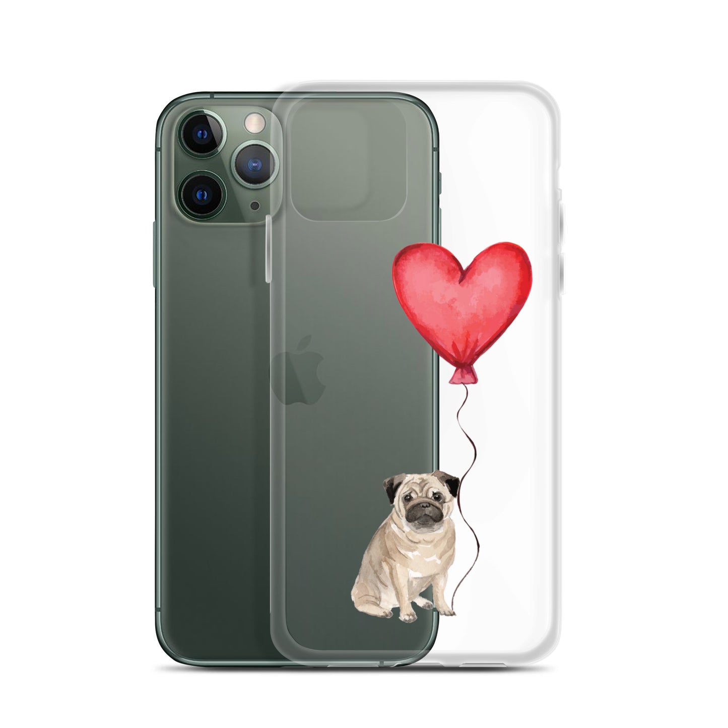 Dog with Balloon Pug Clear Case for iPhone®