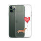 Dog with Balloon Tan Dachshund Clear Case for iPhone®