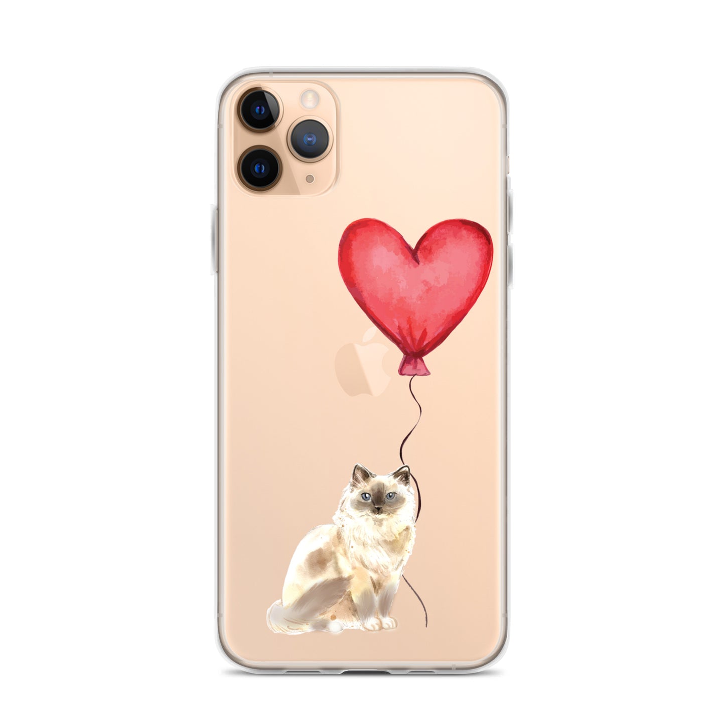 Cat with Balloon Blonde Birman Clear Case for iPhone®