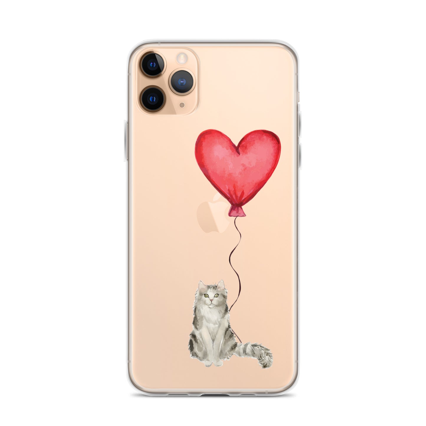 Cat with Balloon Ragamuffin Clear Case for iPhone®