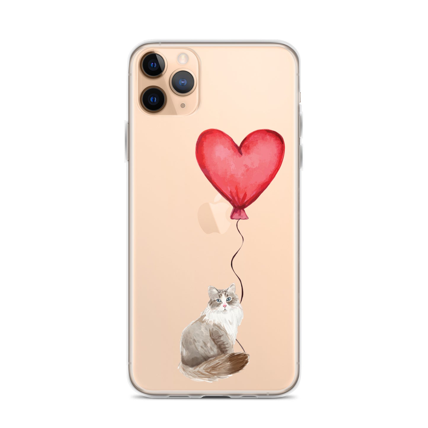 Cat with Balloon Siberian Clear Case for iPhone®