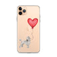 Dog with Balloon Grey Poodle Clear Case for iPhone®