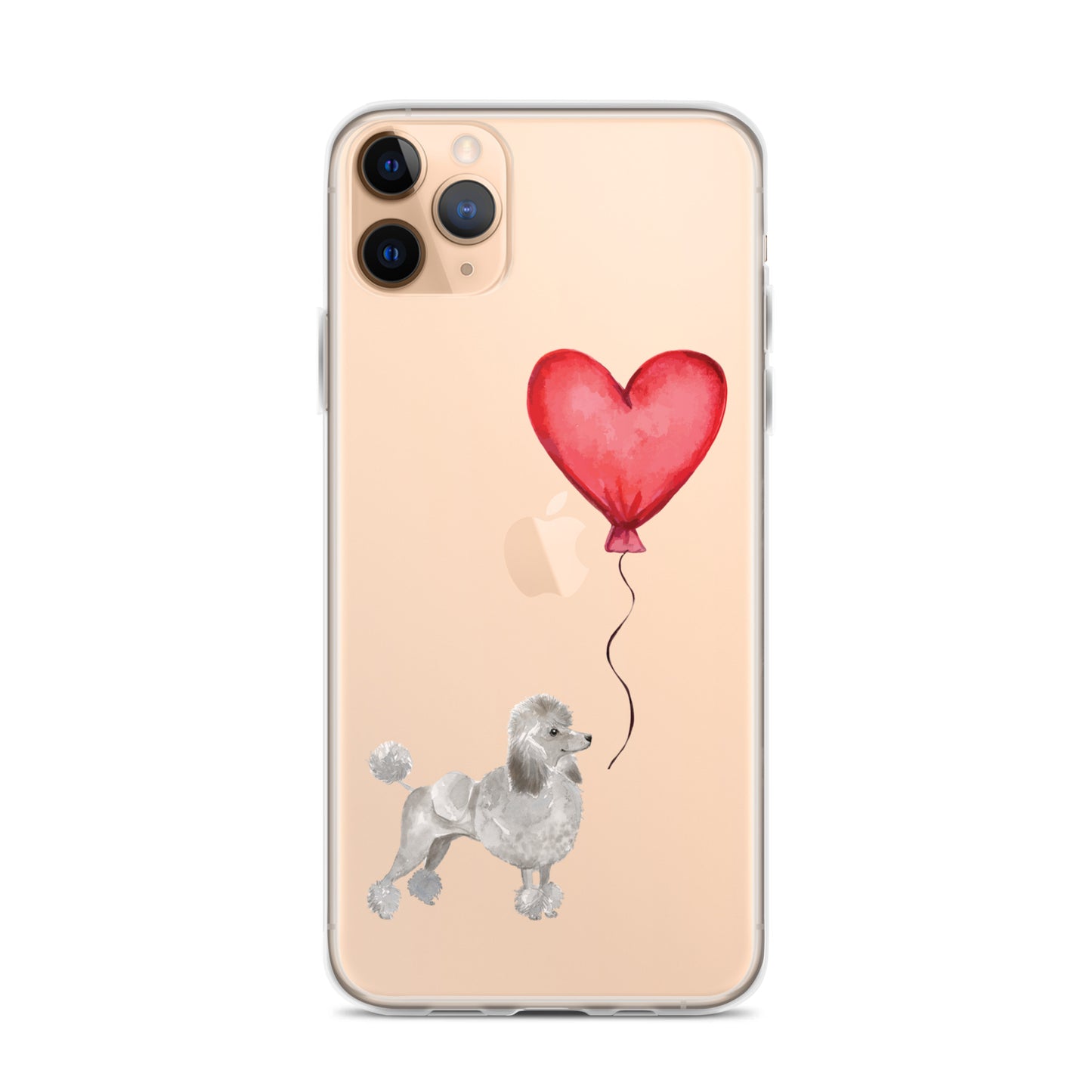 Dog with Balloon Grey Poodle Clear Case for iPhone®