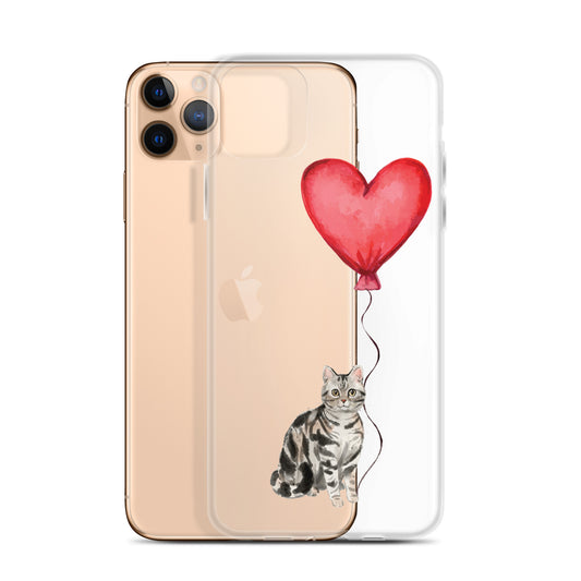 Cat with Balloon Silver Tabby Case for iPhone®