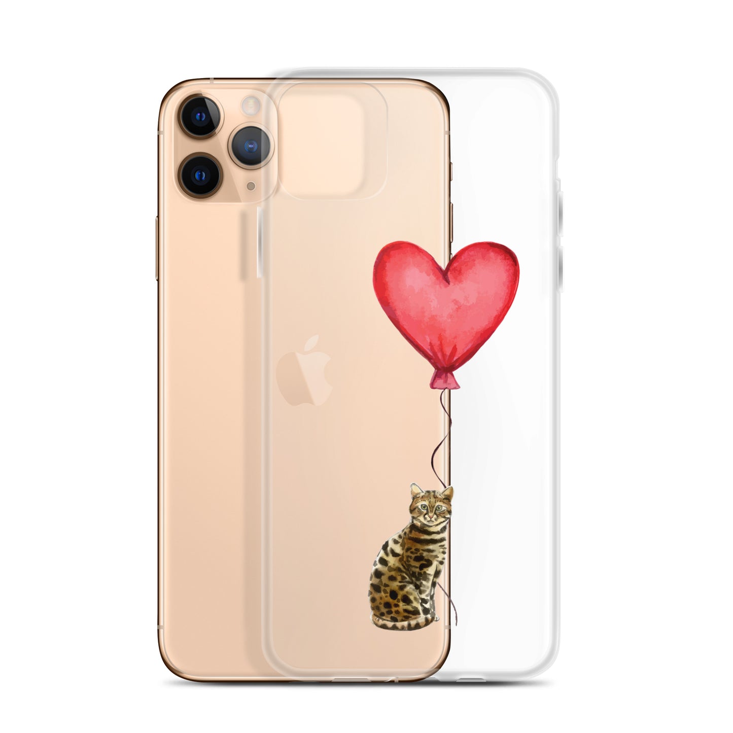 Cat with Balloon Bengal Clear Case for iPhone®