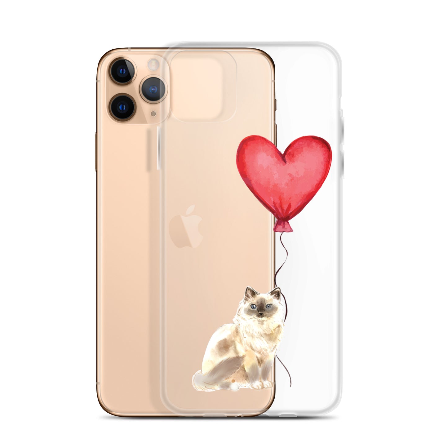 Cat with Balloon Blonde Birman Clear Case for iPhone®