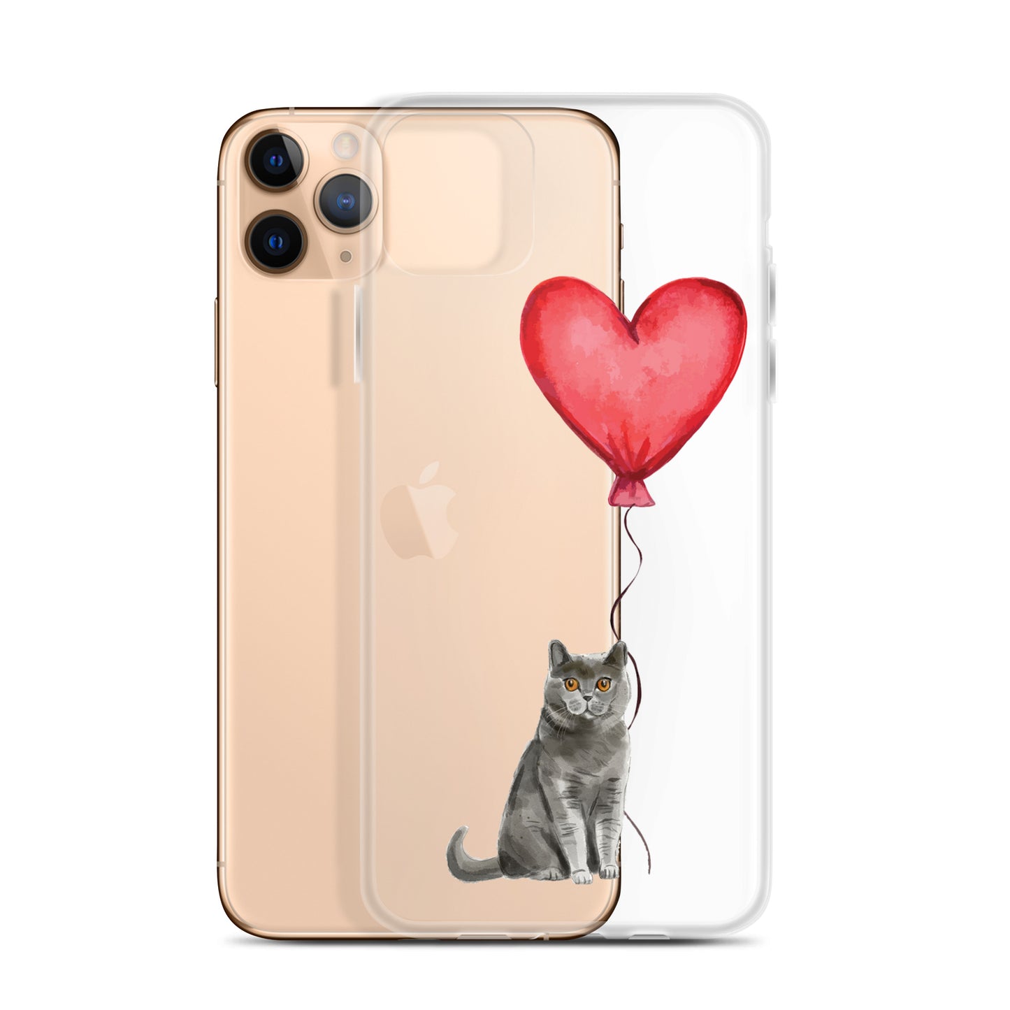 Cat with Balloon British Shorthair Clear Case for iPhone®