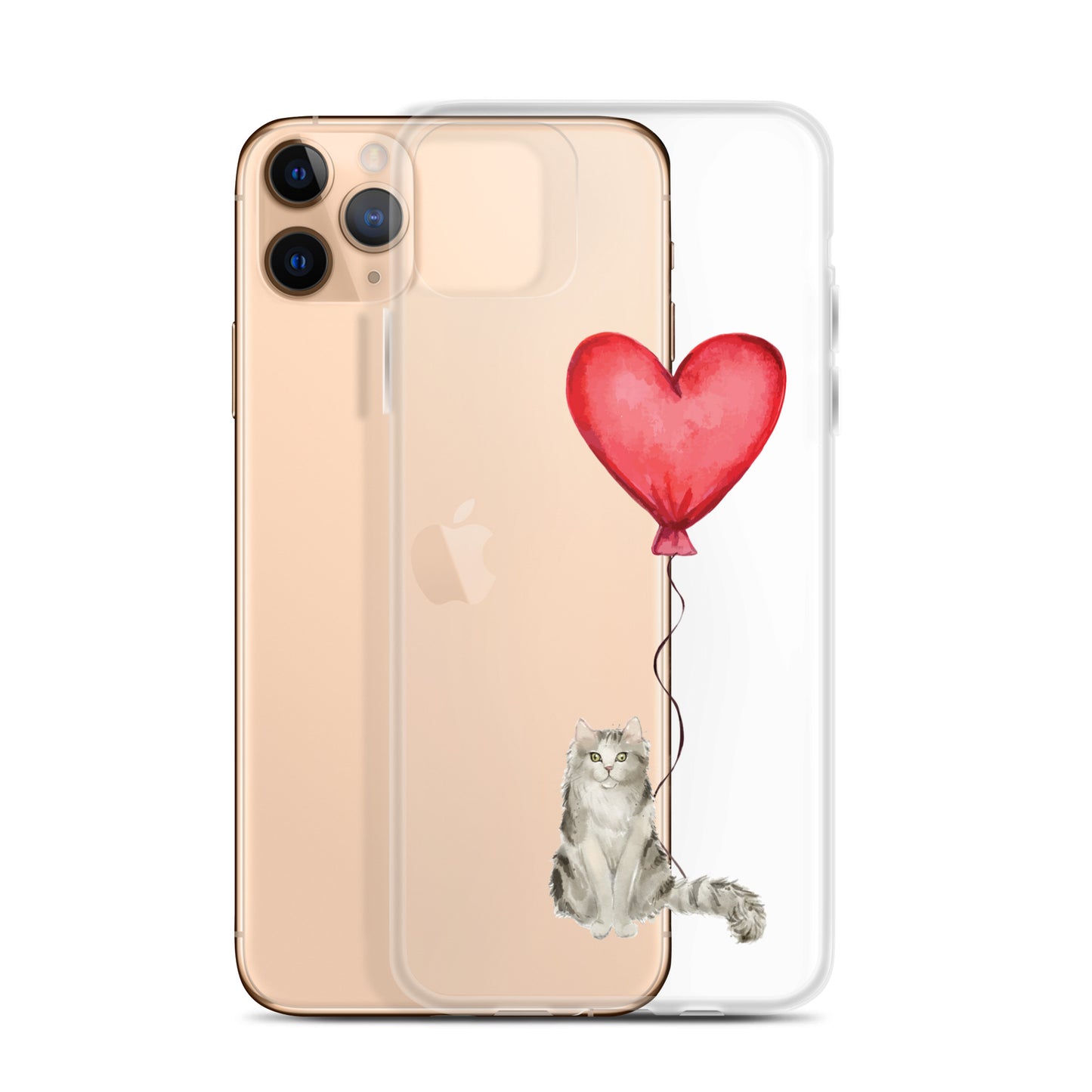 Cat with Balloon Ragamuffin Clear Case for iPhone®