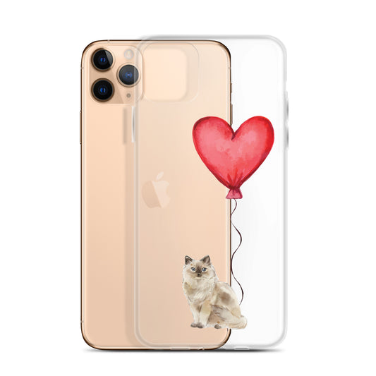 Cat with Balloons Ragdoll Clear Case for iPhone®