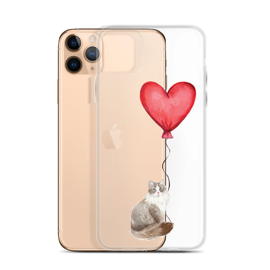 Cat with Balloon Siberian Clear Case for iPhone®