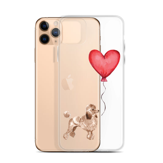 Dog with Balloon Brown Poodle Clear Case for iPhone®