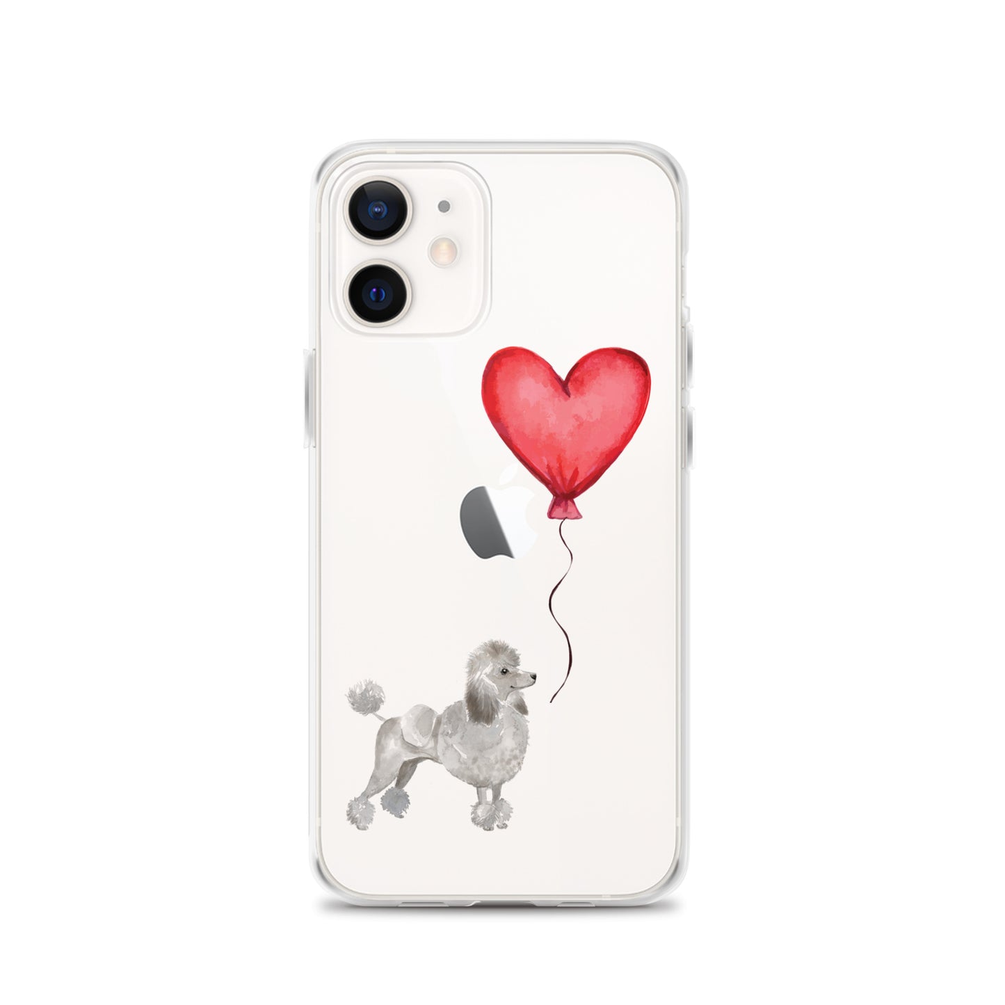 Dog with Balloon Grey Poodle Clear Case for iPhone®