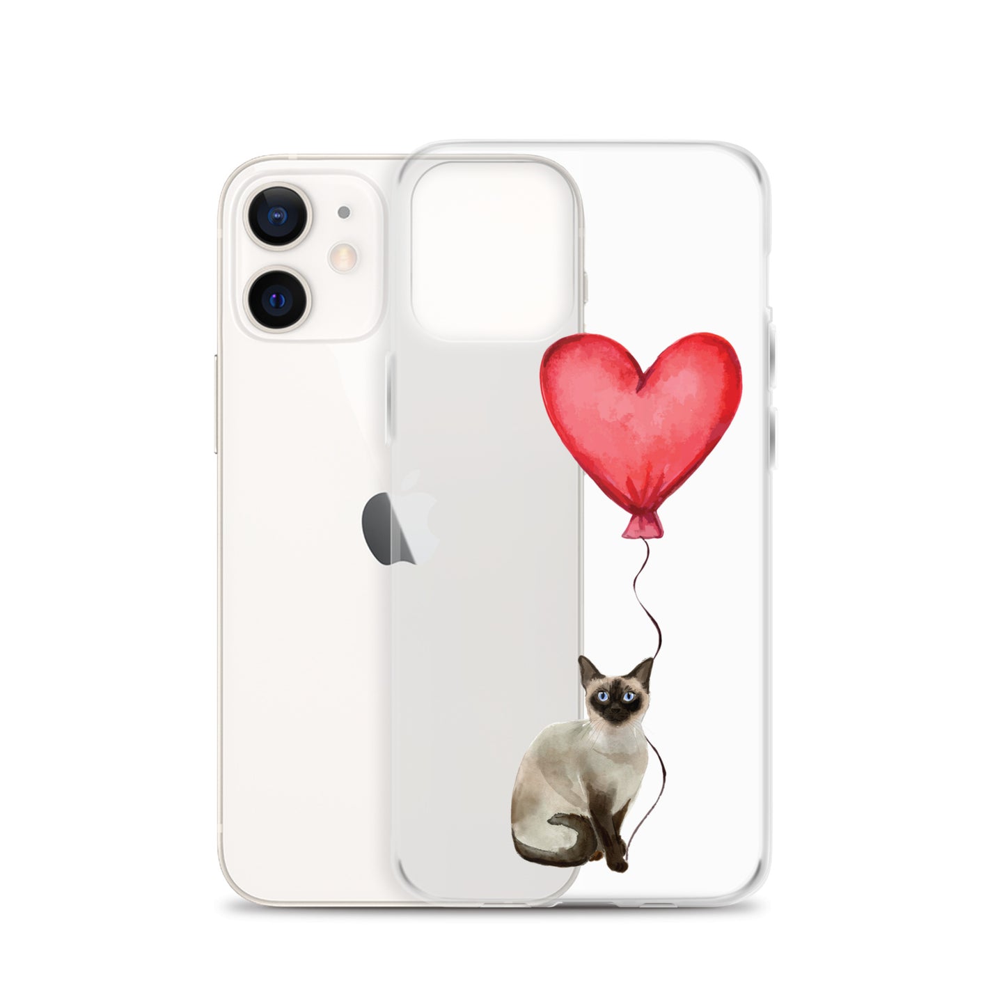 Cat with Balloon Siamese Clear Case for iPhone®