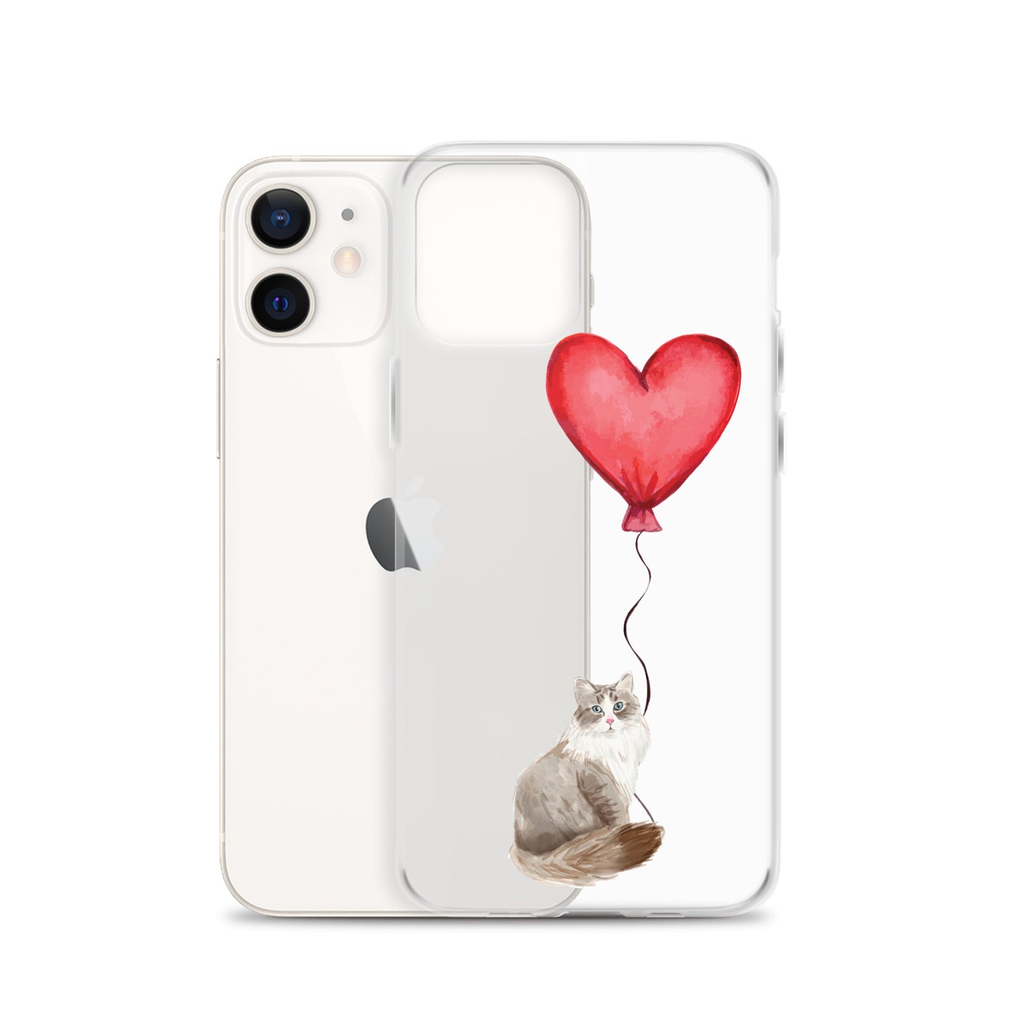 Cat with Balloon Siberian Clear Case for iPhone®