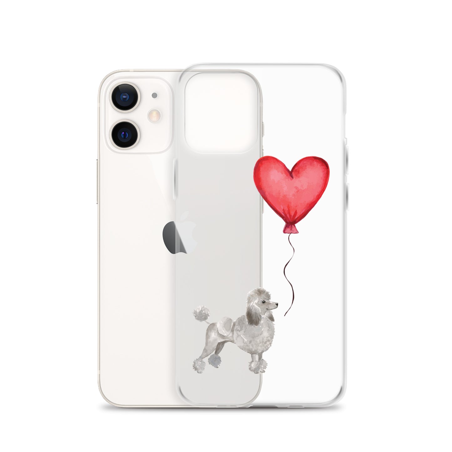 Dog with Balloon Grey Poodle Clear Case for iPhone®