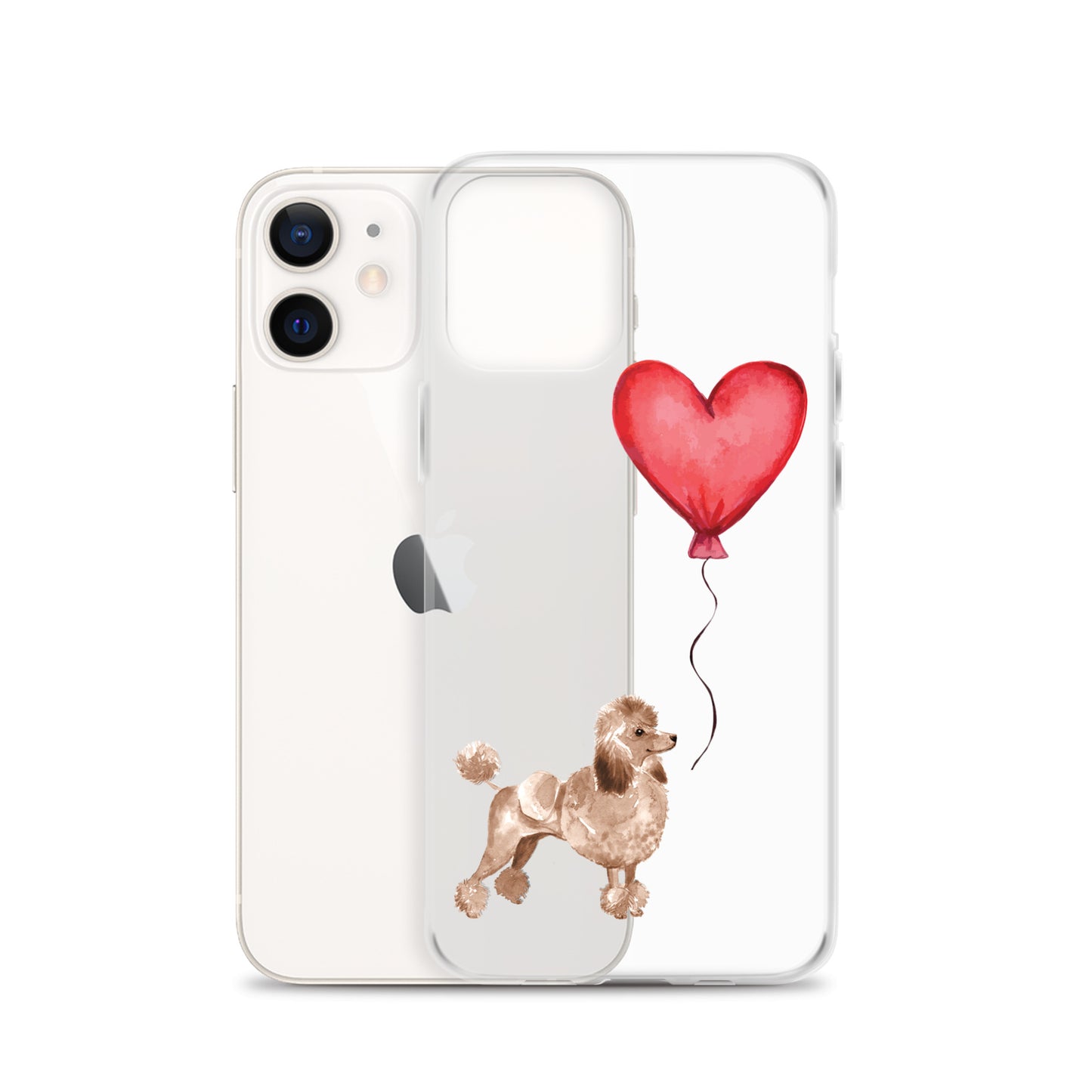 Dog with Balloon Brown Poodle Clear Case for iPhone®